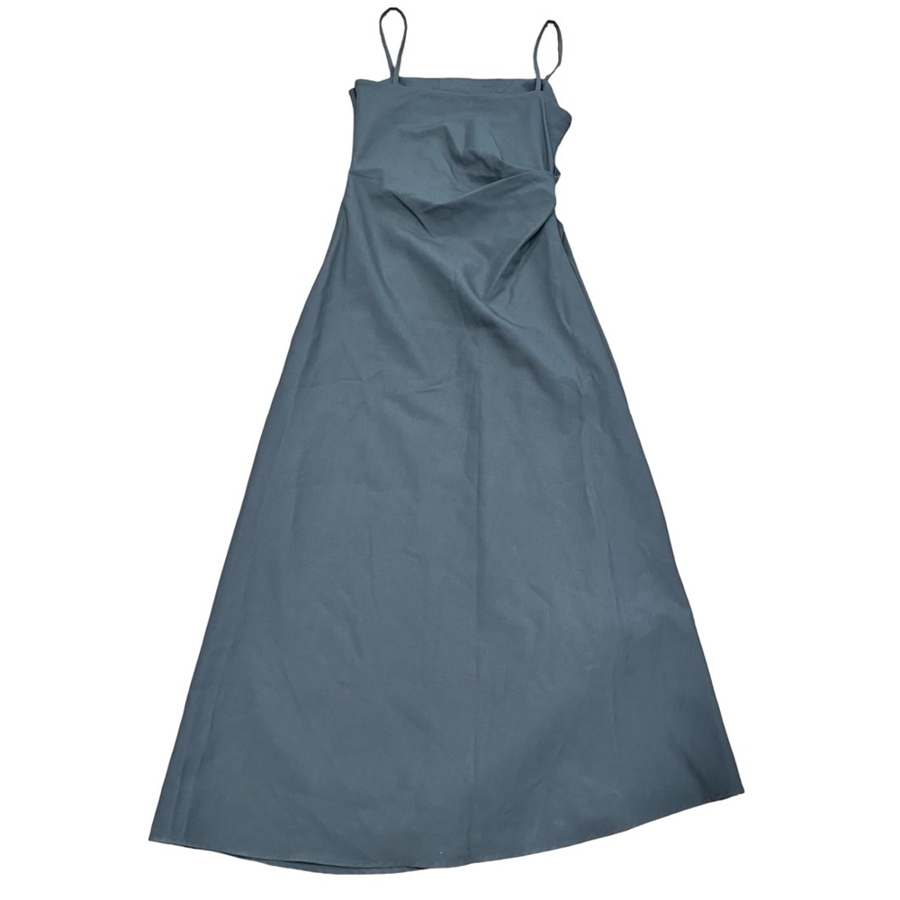 Zara ZW Collection Grey Khaki Wool Blend Draped Maxi Dress NWT Event - Picture 11 of 15